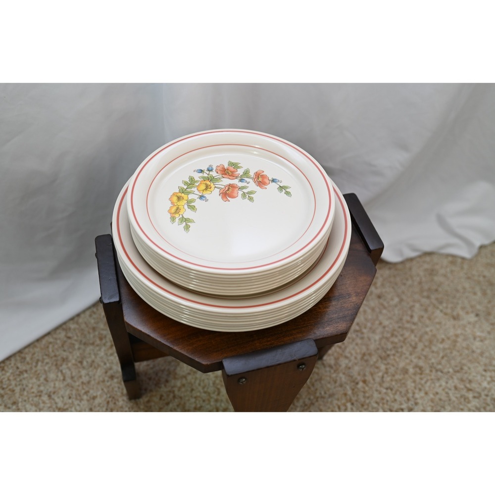 16pc Cornerstone by Corning Royal Garden Plate Set 8.5" Salad 10.25" Dinner
